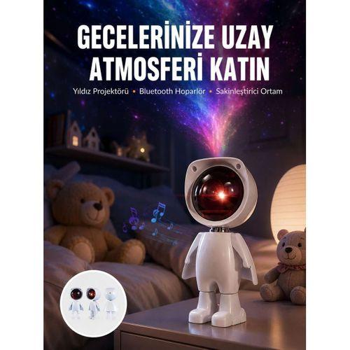 180 Derece Dönebilen Astronot Masa Ve Gece Lambası Projektör Yeni Nesil