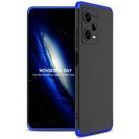 Xiaomi Redmi Note 12 Pro Kılıf 3 Parçalı 360 Tam Korumalı Rubber AYS Kapak - Mavi Siyah