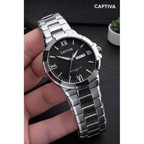 Captiva Bileklik Hediyeli Çelik Kordon Haftanın Günü Ve Takvimli Kadran Erkek Kol Saati CT.M.001.M5
