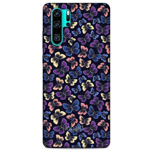 Huawei P30 Pro Kılıf Kelebek Etkisi (20) Koruyucu Kılıf Fuşya Mavi