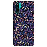 Huawei P30 Pro Kılıf Kelebek Etkisi (20) Koruyucu Kılıf Fuşya Mavi