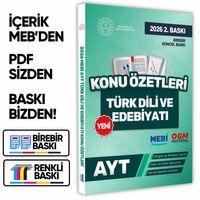 2026 YKS-AYT MEBİ-OGM Türk Dili ve Edebiyatı Pratik Konu Özet Kitabı RENKLİ A4 Boyut BASKI ÜCRETİ