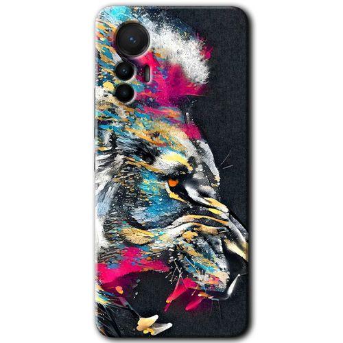 Xiaomi Mi 12 Lite HD Baskılı Kılıf + 9D Tam Ekran Koruyucu - Colorfull Aslan