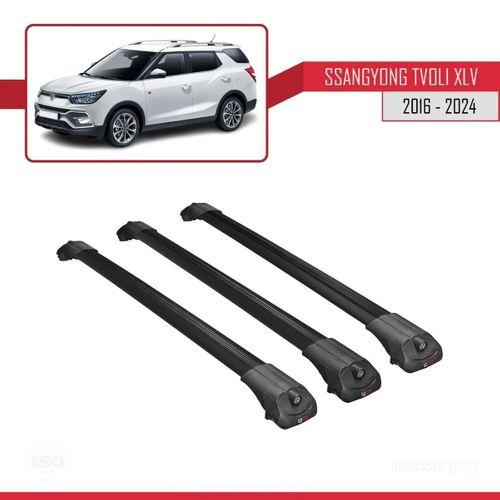 Ssangyong Tivoli XLV 2016 ve Sonrası ile uyumlu ACE-1 Ara Atkı Tavan Barı SİYAH 3 ADET BAR