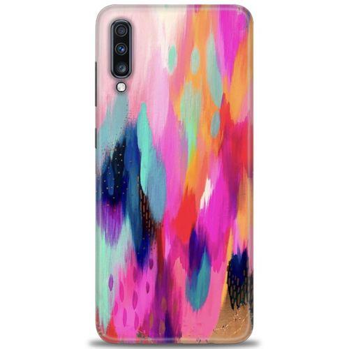 Samsung Galaxy A70 Kılıf HD Baskılı Kılıf - Yaldızlı Renkler + Tam Ekran Koruyucu