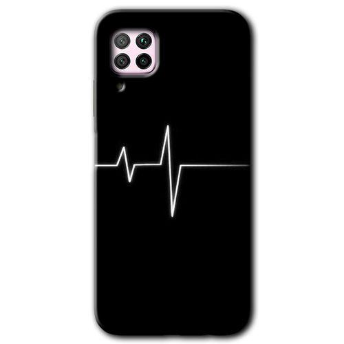 Huawei P40 Lite Kılıf Kapak - Heart Rytm +Hayalet Ekran Yandan Gözükmez