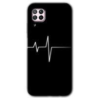 Huawei P40 Lite Kılıf Kapak - Heart Rytm +Hayalet Ekran Yandan Gözükmez