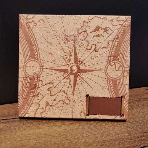 Lacivert Pusula Tasarım Deri Defter Ve Tükenmez Kalem Seti