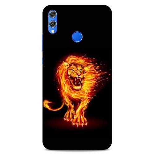Lopard Huawei Honor 8x Uyumlu Kılıf FireX (20) Koruyucu Kılıf Ateşli Aslan