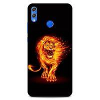 Lopard Huawei Honor 8x Uyumlu Kılıf FireX (20) Koruyucu Kılıf Ateşli Aslan