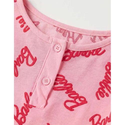 6/14 Yaş Yazı Baskılı Pamuk Penye Çocuk Pijama Takımı