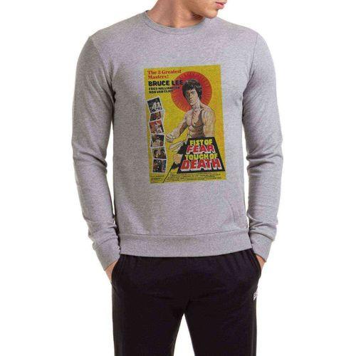 Bruce Lee Baskılı Gri Erkek Sweatshirt