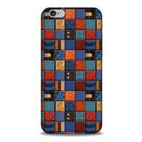 Apple Iphone 6 Kılıf Patchwork (16) Kalın Kılıf Turuncu Mavi