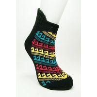 Kalın Kışlık Kadın Soket Çorap Yünlü Havlu Ev Giyim Patik Desen 1 Siyah