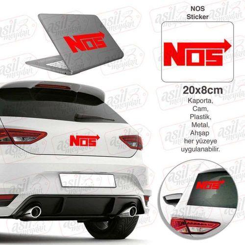 Nos Logo Kırmızı Sticker, Araba, Oto, Etiket, Tuning, Aksesuar, Modifiye, Arma,