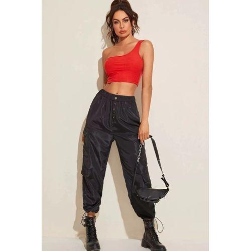 Kadın Kırmızı Tek Omuz Crop Büstiyer