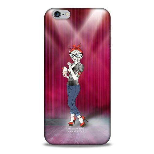Apple Iphone 6 Kılıf FunnyMaX (50) Shockproof Kılıf Koyu Pembe Kedi