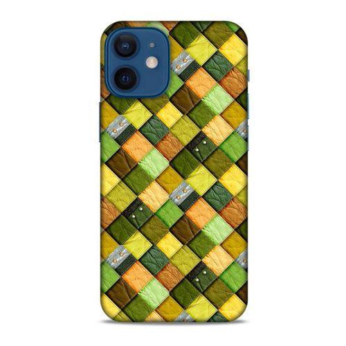 Apple iPhone 12 Mini Kılıf Patchwork (49) Ultra Silikon Kılıf Sarı Yeşil