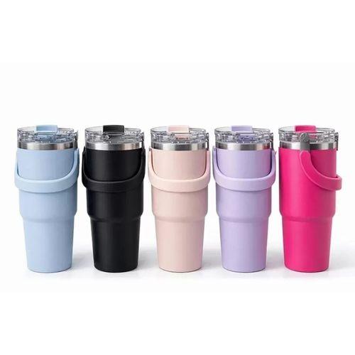 900 Ml Taşıma Kulplu Paslanmaz Çelik Termos Mug - Vakumlu Isı Yalıtımlı Bardak Alk4631