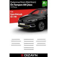 S-Dizayn Fiat Egea Krom Ön Tampon Alt Çıtası Diamond Model 14 Prç. 2020 Üzeri (Mat Krom) A+ Kalite