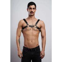 Erkek Deri Fantazi Göğüs Harness - Brfm8