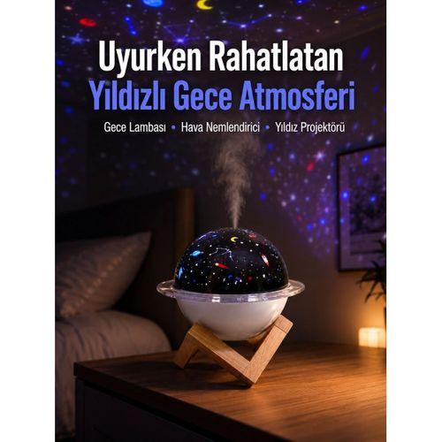 Projektör Işığı Bulunan Usb Bağlantılı Mini Aromaterapi Destekli Hava Nemlendirici