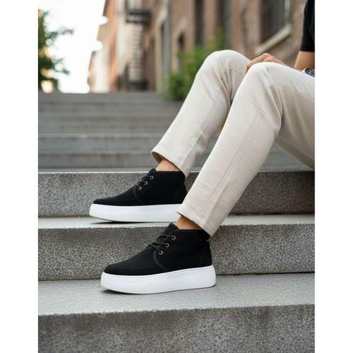 BA0550 İçi Kürklü Bağcıklı Siyah Erkek Tarz Spor Bot