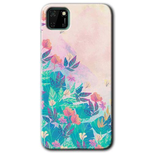 Huawei Y5P Kılıf HD Desen Baskılı Arka Kapak - Çizim Yapraklar