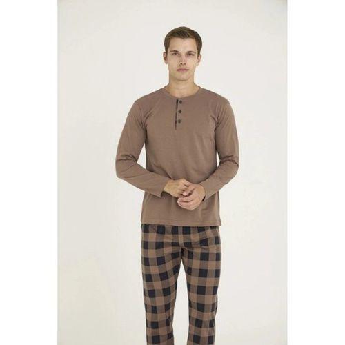 Kly Erkek Pijama Takımı Kahve Rengi 9221 |yoncatoptan