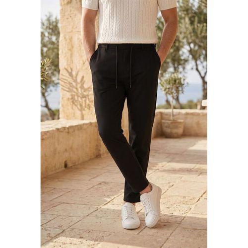 Brent Havuç Kesim Hürrem Kumaş Boyfriend Kalıp Jogger Erkek Pantolon - Siyah