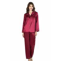 Bordo İkili Saten Gecelik Pijama Takımı 7647