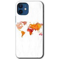 iPhone 12 Kılıf Kapak - Dünya Haritası +Hayalet Ekran Yandan Gözükmez