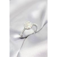 Gümüş Renk Gül Model İncili Kadın Yüzük