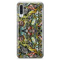 Samsung Galaxy A50 Kılıf Elektrikli Araba Doodle Arka Kapak Koruma Desenli Full Koruyucu