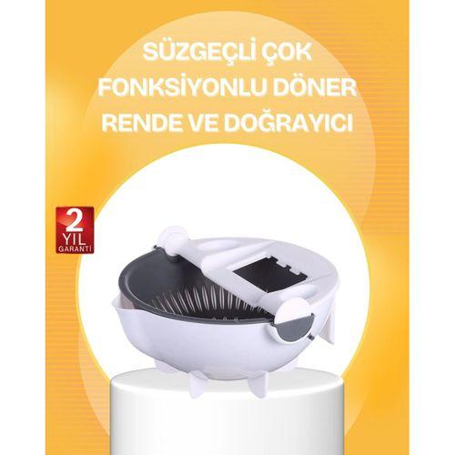 5 Fonksiyonlu Döner Süzgeçli Rende Ve Dilimleyici At