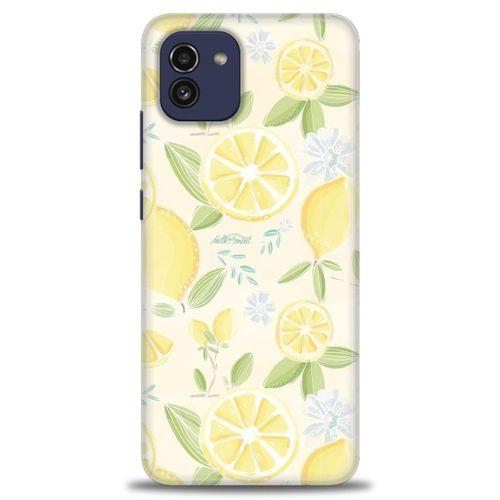 Samsung Galaxy A03 Kılıf HD Baskılı Kılıf - Limon + Tam Ekran Koruyucu