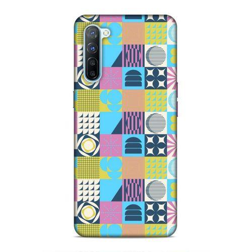 Oppo Reno 3 Uyumlu Kılıf Insomnia (43) Thin Fit Kılıf Mavi Sarı