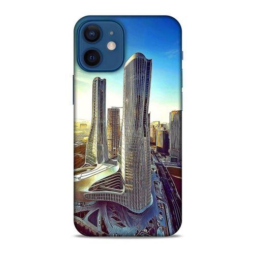 Apple iPhone 12 Mini Kılıf Dünya Mimarisi (50) Shockproof Kılıf Pin On Towers