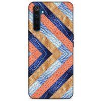 Oppo Realme 6 Pro Kılıf Patchwork (3) Kapak Lacivert Turuncu