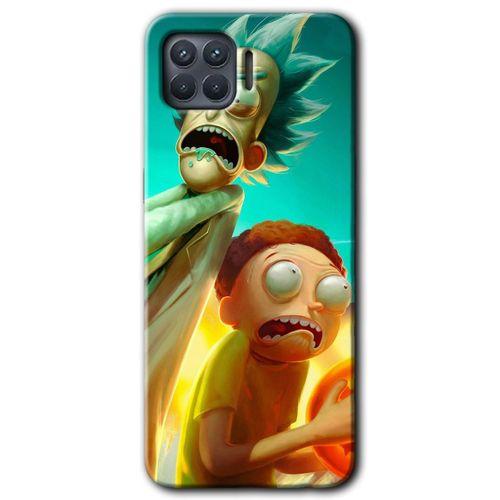 Oppo Reno 4 Lite Kılıf Baskılı Arka Kapak - Rick Morty +Tam Ekran Koruyucu