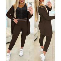 Kadın Uzun Kollu Krep üçlü Takım