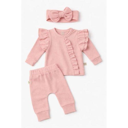 Pembe Fırfırlı 3’lü Kız Bebek Takımı