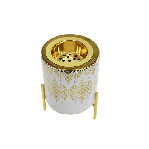 Buhurdanlık Metal Ayaklı Altın Dekorlu