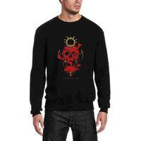 Kurukafa Oraak Balık Baskılı Siyah Erkek Sweatshirt