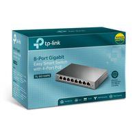 TP-LINK TL-SG108PE, 8 Port, GigaBit, 4 Port PoE 64W, Easy Smart, Yönetilebilir, Metal Kasa, Masaüstü Switch