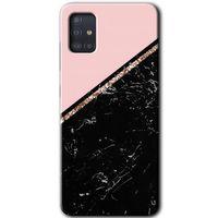 Galaxy A51 Kılıf HD Desen Baskılı Arka Kapak - Yarım Mermer + Kırılmaz Cam