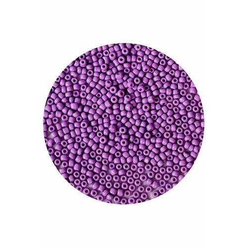 Mor Renk 4 mm Yaklaşık 660 adet / 60 gram Cam Boncuk Oya Yazma Bileklik ve Kolye