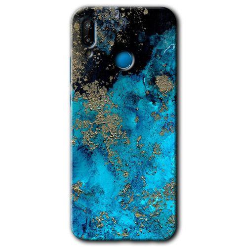 Huawei P20 Lite Kılıf HD Desen Baskılı Arka Kapak - Klas Mermer + Kırılmaz Cam