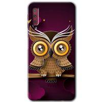 Potkal Hediye Fabrikası Samsung Galaxy A7 2018 Kılıf HD Desen Baskılı Arka Kapak - Owl Bird Branch