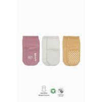 Bistyle Bistyle Basic Kaymaz Penye Soket Çorap 3'Lü BS10107 Pudra Ekru Somon